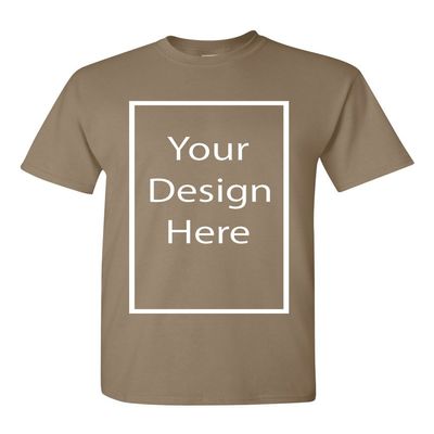 Add Your Own and Text Design Custom Personalized Adult T-Shirt Tee (XXXXX Large, Brown Savana)
