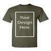 Add Your Own and Text Design Custom Personalized Adult T-Shirt Tee (Medium, Military Green) view 1