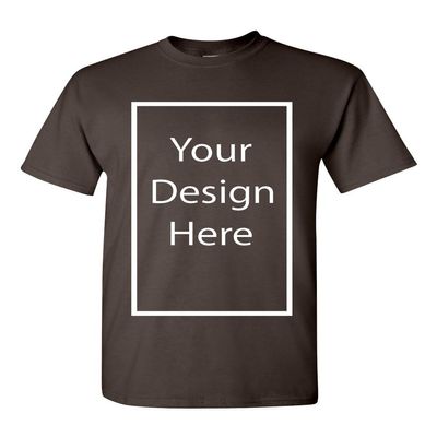 Add Your Own and Text Design Custom Personalized Adult T-Shirt Tee (Medium, Dark Chocolate)
