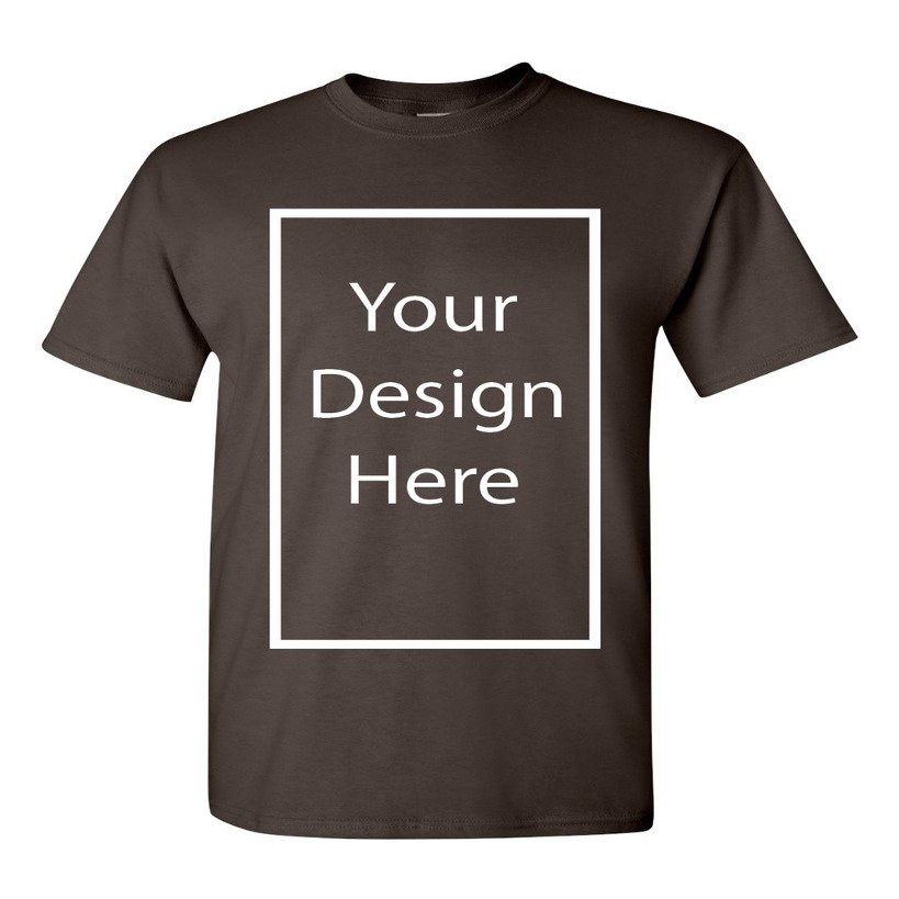 Add Your Own and Text Design Custom Personalized Adult T-Shirt Tee (Medium, Dark Chocolate)