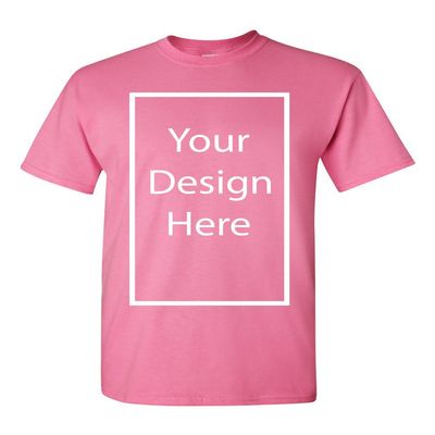 Add Your Own and Text Design Custom Personalized Adult T-Shirt Tee (XXX Large, Azalea)