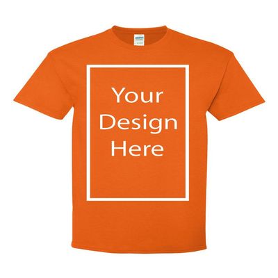 Add Your Own and Text Design Custom Personalized Adult T-Shirt Tee (XXXX Large, S. Orange)