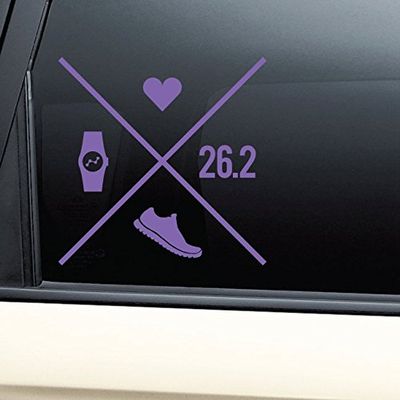 26.2 Marathon Love Vinyl Decal Laptop Car Truck Bumper Window Sticker - Purple