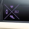 26.2 Marathon Love Vinyl Decal Laptop Car Truck Bumper Window Sticker - Purple view 1