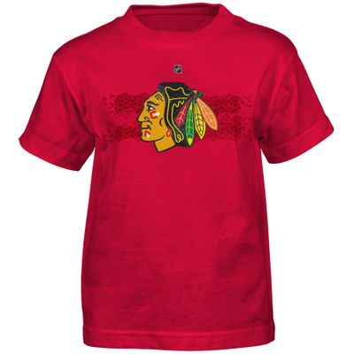 NHL Chicago Blackhawks Kane P Fractal Camo Player Short Sleeve Tee, Small/(4), Red
