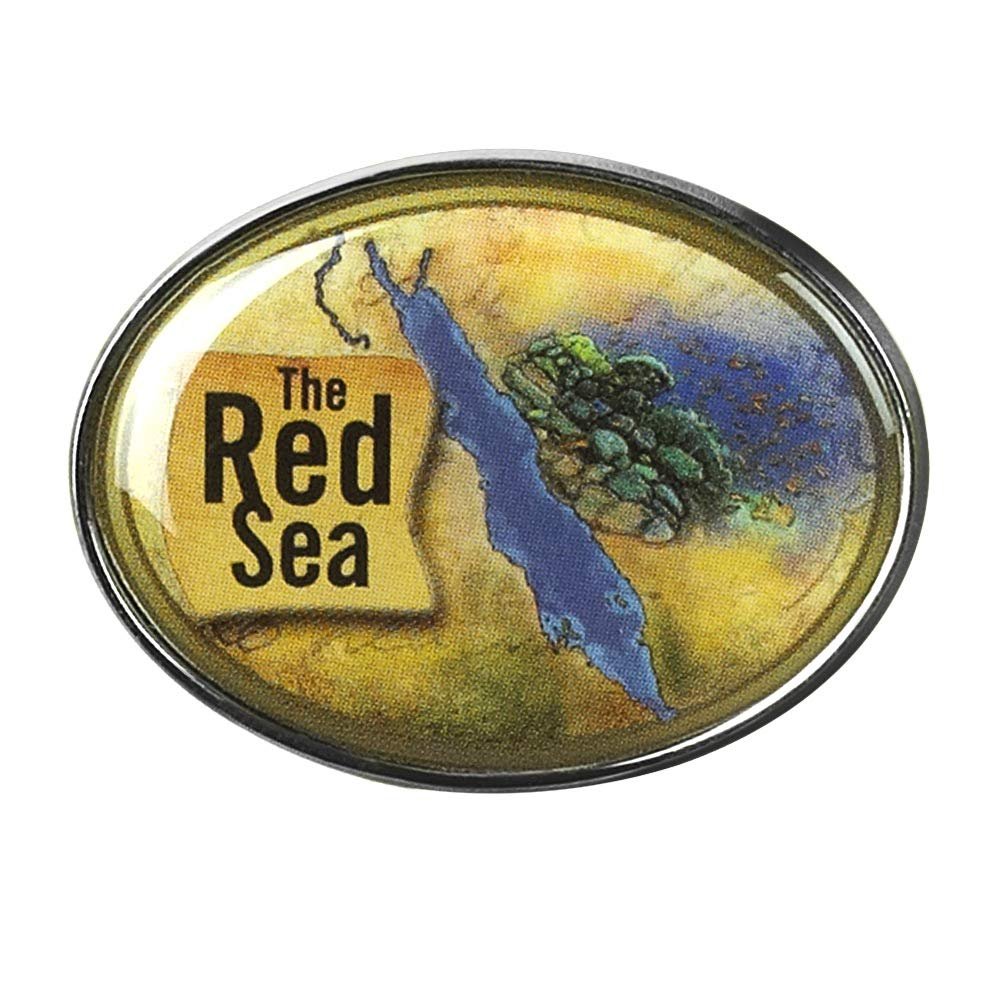 Collectible Novelty Pin for Backpack, Scarf - Made From Jeweler Class Metal - Spartan and the Green Egg Explorer Pin Series: The Red Sea (88)