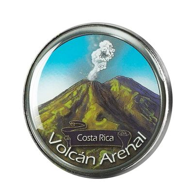 Collectible Novelty Pin for Backpack, Scarf - Made From Jeweler Class Metal - Spartan and the Green Egg Explorer Pin Series: Volcan Arenal, Costa Rica (113)