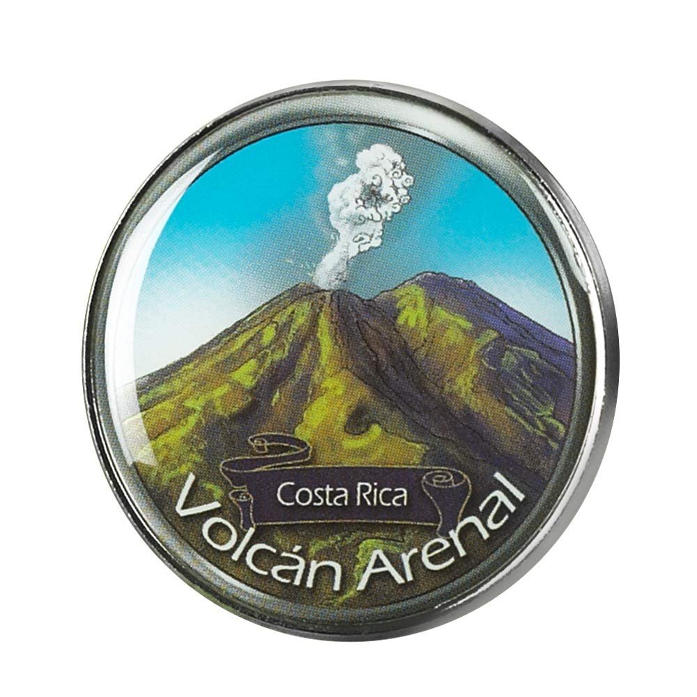 Collectible Novelty Pin for Backpack, Scarf - Made From Jeweler Class Metal - Spartan and the Green Egg Explorer Pin Series: Volcan Arenal, Costa Rica (113)