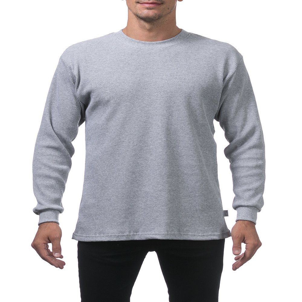 Pro Club Men's Heavyweight Cotton Long Sleeve Thermal Top, 2X-Large, Heather Gray