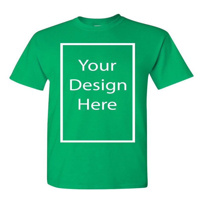 Add Your Own and Text Design Custom Personalized Adult T-Shirt Tee (X Large, Irish Green)