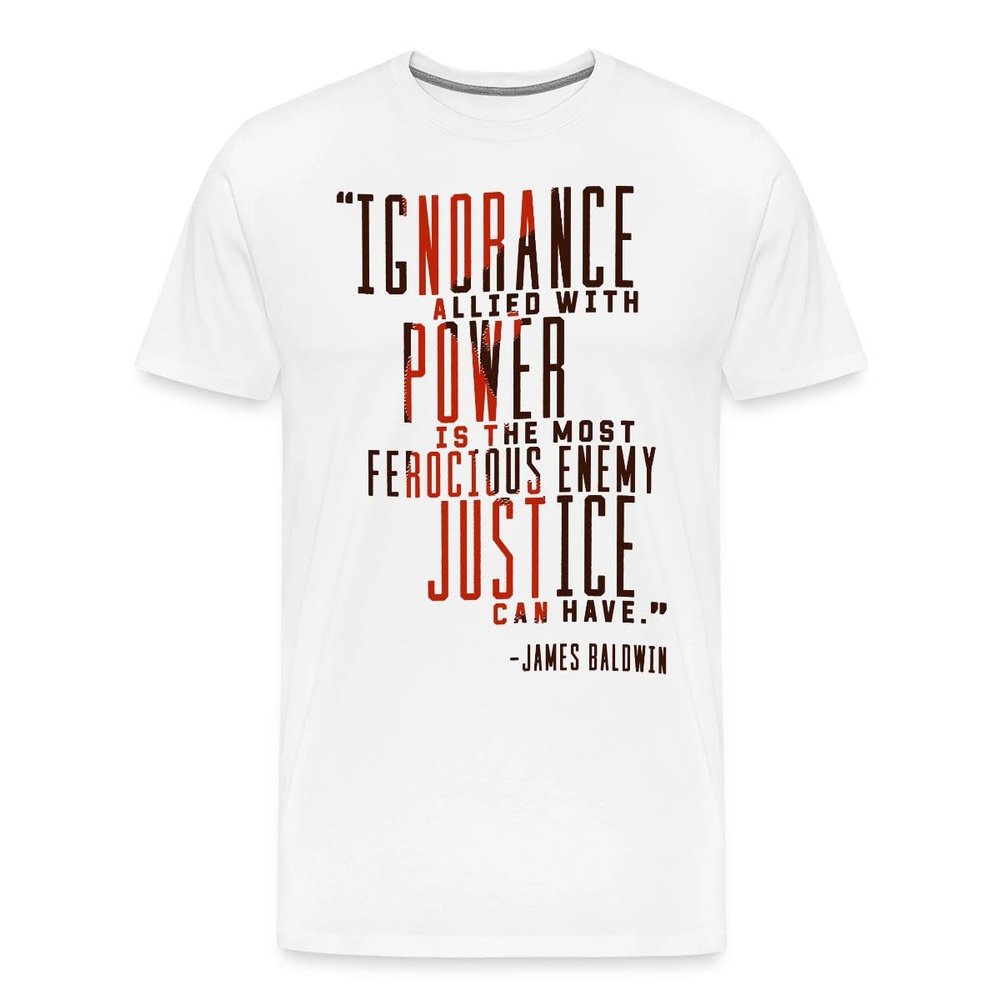 Anti-Trump Enemy of Justice Quote Men's Premium T-Shirt White