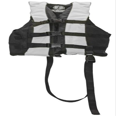 Hardcore Life Jacket Paddle Vest; Coast Guard Approved Type III PFD Life Vest Flotation Device; Jet ski, Wakeboard, Kayak; Ideal Extra Life Jacket for Your Pontoon Boat w/Leg Strap Youth White