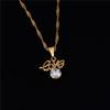 24K Gold Love Crystal Script Rhinestone Pendant Necklace Pendant Jewelry view 4