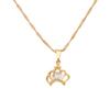 24K Gold Plated Cubic Zirconia Pricess Crown Pendant Necklace Jewelry view 1