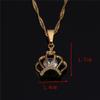24K Gold Plated Cubic Zirconia Pricess Crown Pendant Necklace Jewelry view 2