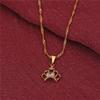 24K Gold Plated Cubic Zirconia Pricess Crown Pendant Necklace Jewelry view 3