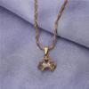 24K Gold Plated Cubic Zirconia Pricess Crown Pendant Necklace Jewelry view 4