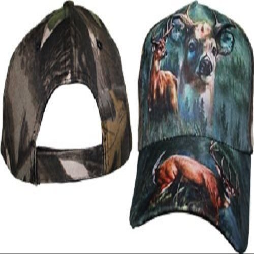 aes Redneck Camoflauge Camo Three Deer Buck Baseball Style Ball Hat Cap