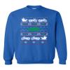 City Shirts Motorcycle Sleigh Santa Claus Ugly Christmas Funny DT Crewneck Sweatshirt (Small, Royal Blue) view 1
