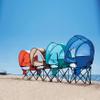 BrylaneHome Outdoor Oversized Canopy Tent Camp Chair Shade Folding Cupholder Zip Windows Storage Carrying Case Beach Yard Trip- Weight Capacity 350LB - Coral view 3