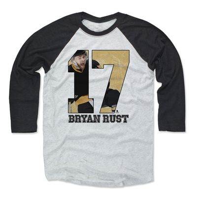 500 LEVEL Bryan Rust Tee Shirt (Baseball Tee, XXX-Large, Black/Ash) - Pittsburgh Raglan Tee - Bryan Rust Game D