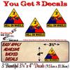 3 Hell ON Wheels 2nd Armored Division 4" Vinyl Graphics Decals US Army Military Armor Tank Door Decal Stickers ((3) 3.75"x 4" Decals) view 2