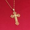 24K Gold Plated Classical Catholic Multilayer Celtic Cross Pendant Necklace Jewelry view 3