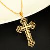 24K Gold Plated Classical Catholic Multilayer Celtic Cross Pendant Necklace Jewelry view 4