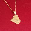 Algeria Map Pendant Necklace Chains 18K Yellow Gold Plated Africa Jewelry view 3
