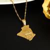 Algeria Map Pendant Necklace Chains 18K Yellow Gold Plated Africa Jewelry view 4