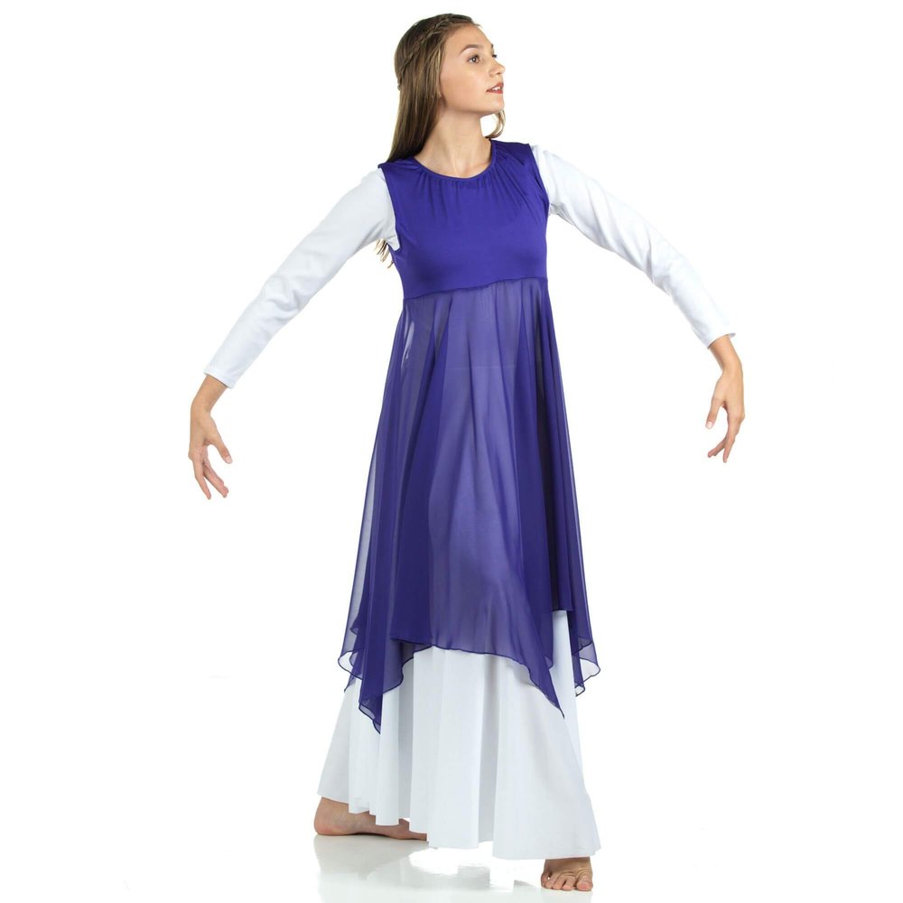 Danzcue Womens Dance Worship Pullover Vest Praise Dance Tunic for Women, Deep Purple, XX-Large-3X-Large