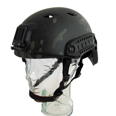 DLP Lightweight Tactical Bump Helmet - ImpaX Pro - High Cut OPS Core Military Combat Airsoft Helmet - MICH ACH - Integrated NVG Mount and ARC Rails Worm Dial Fit (CP Black)