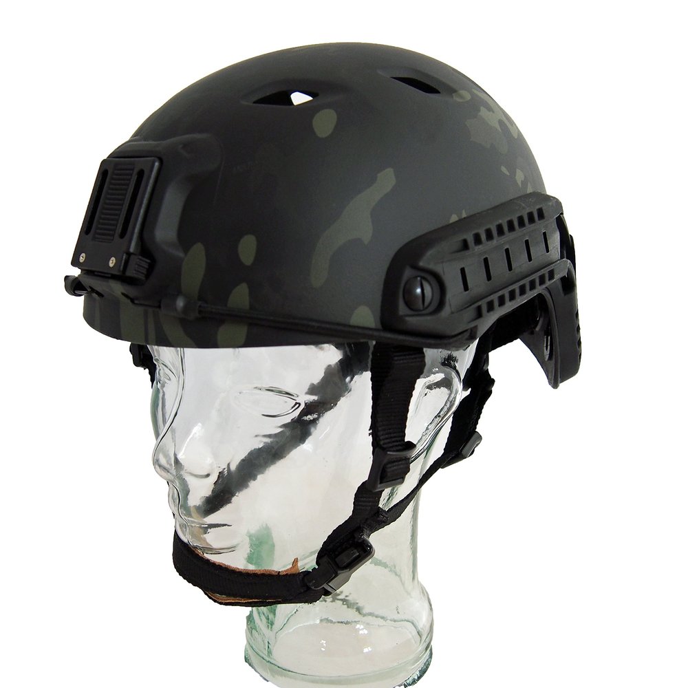 DLP Lightweight Tactical Bump Helmet - ImpaX Pro - High Cut OPS Core Military Combat Airsoft Helmet - MICH ACH - Integrated NVG Mount and ARC Rails Worm Dial Fit (CP Black)