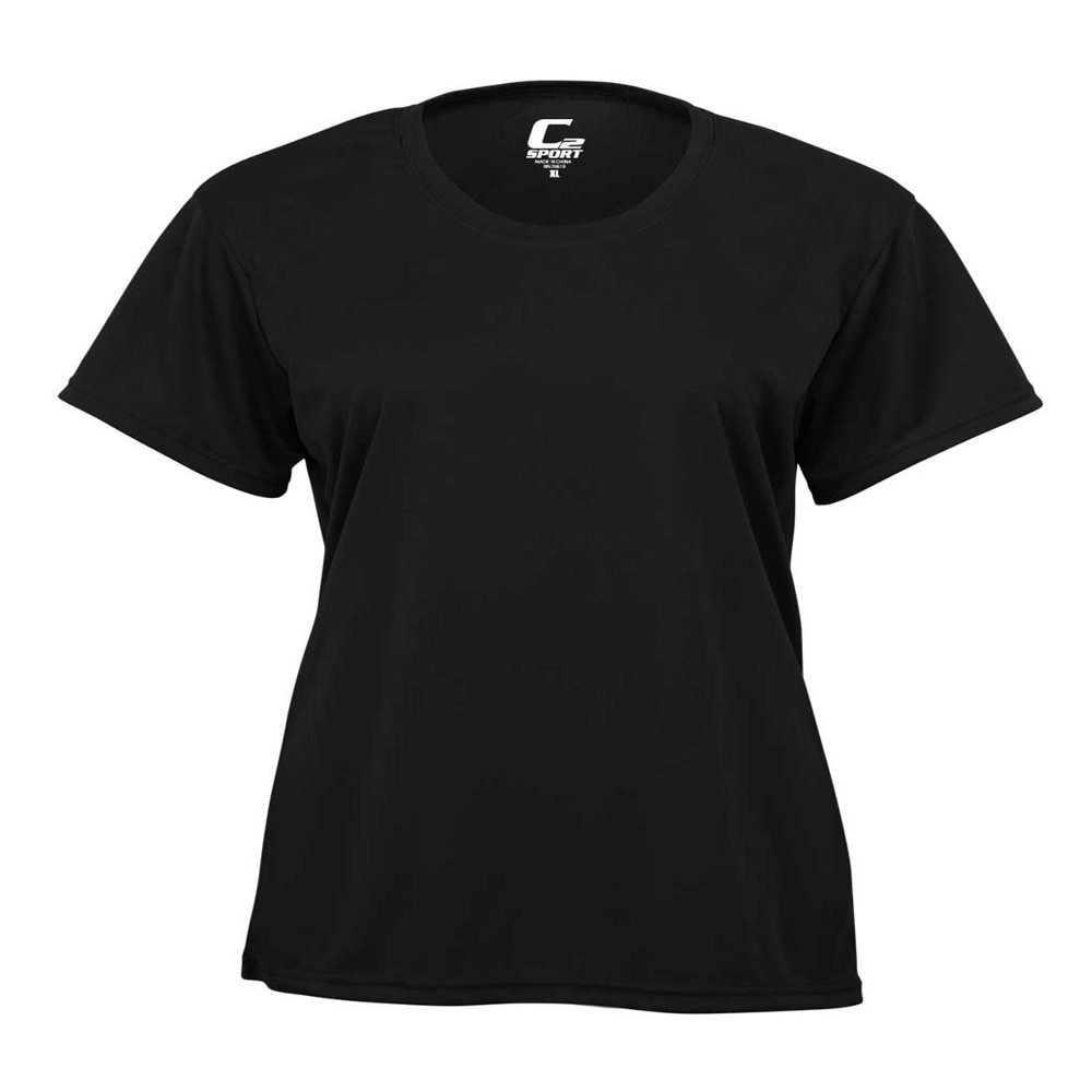 Badger Sport C2 Black Ladies Medium Short Sleeve Wicking Tee