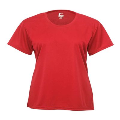 Badger Sport C2 Red Ladies Large Short Sleeve Wicking Tee
