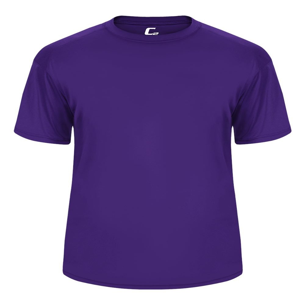 Badger Sport C2 Purple Youth Small Short Sleeve Wicking Tee