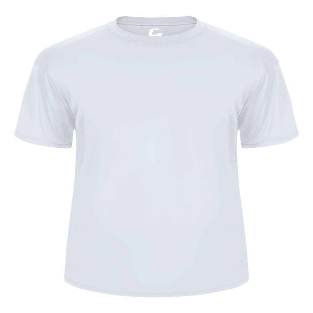 Badger Sport C2 Silver Youth Large Short Sleeve Wicking Tee