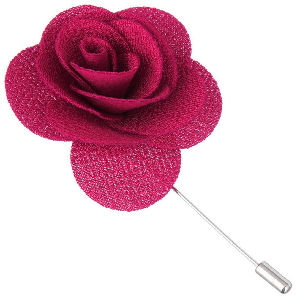 Flairs New York Gentleman's Essentials Premium Handmade Flower Lapel Pin Boutonniere (Pack of 1 Pin, Amaranth Red Begonia)