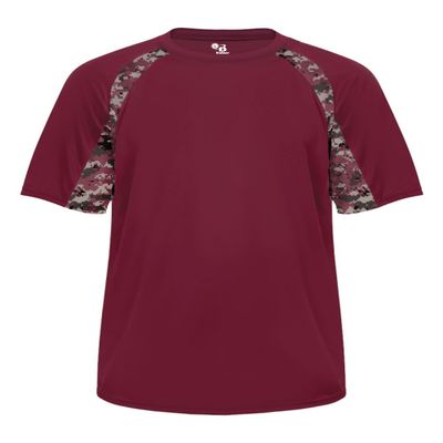 Badger Sport Maroon Digi-Camo Adult Large Short Sleeve
