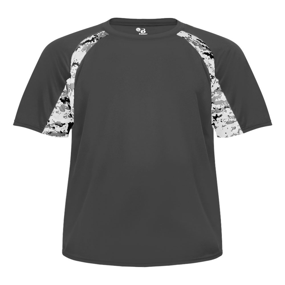 Badger Sport Graphite Digi-Camo Youth XL Short Sleeve
