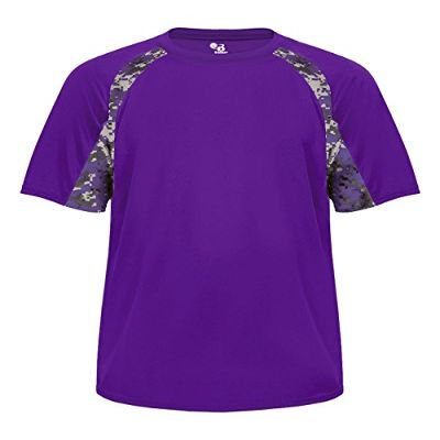 Badger Sport Purple Digi-Camo Youth SM Short Sleeve