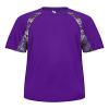 Badger Sport Purple Digi-Camo Youth SM Short Sleeve view 1