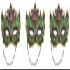 Beistle 3Piece Mardi Gras Costume Masks (Green/Gold/Purple) view 1