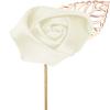 Flairs New York Gentleman's Essentials Premium Handmade Flower Lapel Pin Boutonniere (Pack of 1 Pin, Pearl White [Rose Gold Leaf]) view 1