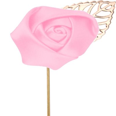 Flairs New York Gentleman's Essentials Premium Handmade Flower Lapel Pin Boutonniere (Pack of 1 Pin, Blush Pink [Rose Gold Leaf])