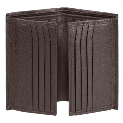 Bullz Genuine Cow Nappa leather 16 Credit Card Holder -Double Flap Out 2 ID Window Thick European Hipster Bifold wallets for men Brown