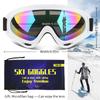 COOLOO Ski Goggles, 2 Pack Snow Goggles Snowboard Goggles for Men Women Kids - UV Protection Foam Anti-Scratch Dustproof view 3