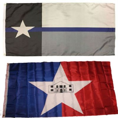 3x5 3'x5' Wholesale State of Texas Police Blue & City of San Antonio Flag Combo