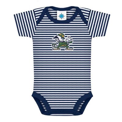 Notre Dame University Leprecaun Striped Newborn Baby Bodysuit Navy 0-3 Months
