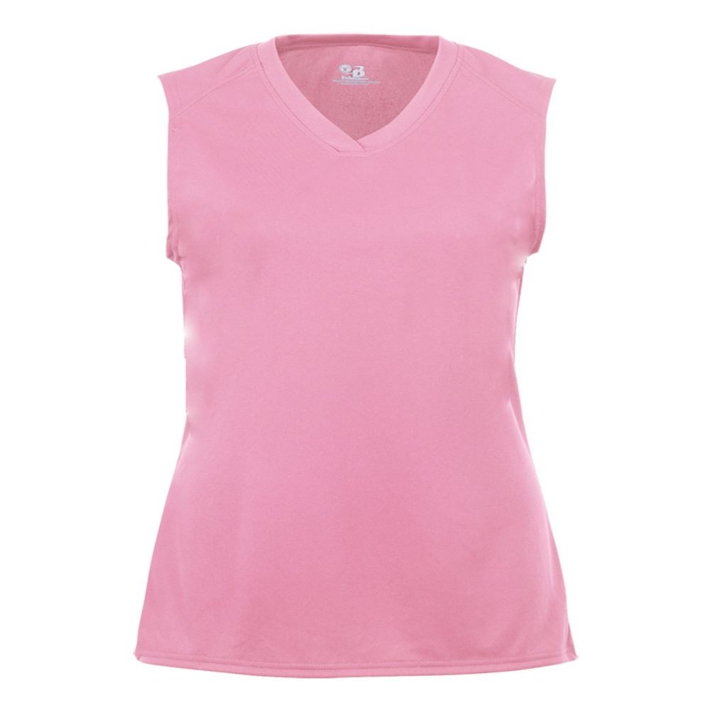 Badger Sport Pink Girls XS Girls Sleeveless Wicking